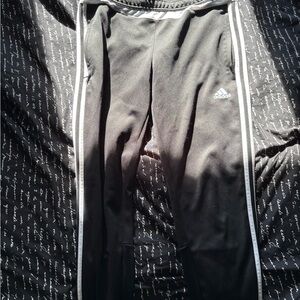 Adidas Black Joggers with White Accents
